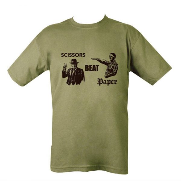 Scissors Beat Paper T-shirt - Olive Green