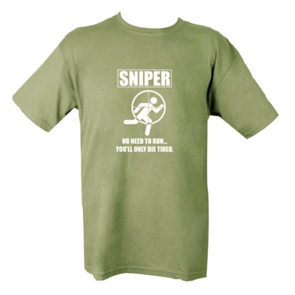 Sniper Die Tired T-shirt - Olive Green