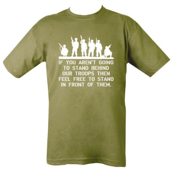 Behind Troops T-shirt - Olive Green