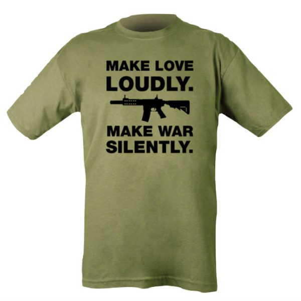 Make Love Loudly T-shirt - Olive Green