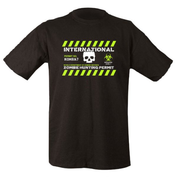 Zombie Hunting Permit T-shirt - Black