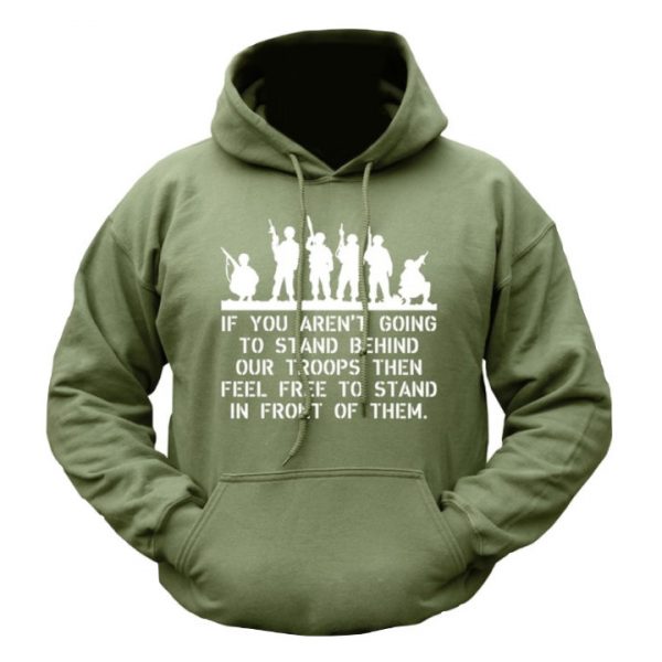 Behind Troops HOODIE - Olive Green