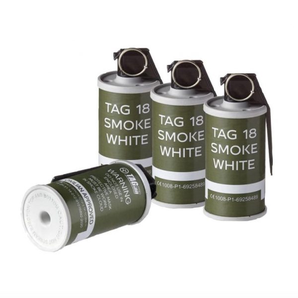 TAG-18 Smoke White Screen Hand Grenade BOX OF 6 Tag Innovations