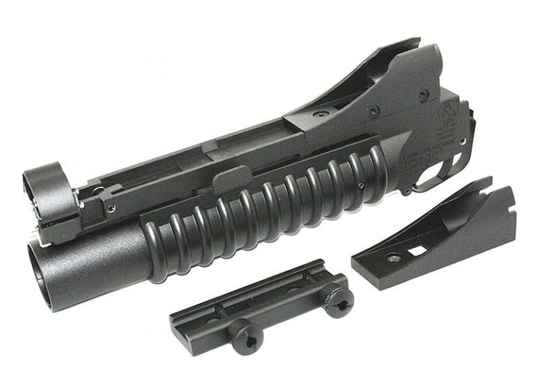 DOUBLE BELL M203 SHORT GRENADE LAUNCHER FULL METAL  BLACK M-55S FULL SET WITH CASE