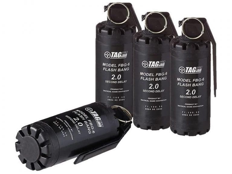 TAG INNOVATIONS FBG-6 2 SECOND SOUND FLASH HAND GRENADE PACK x6