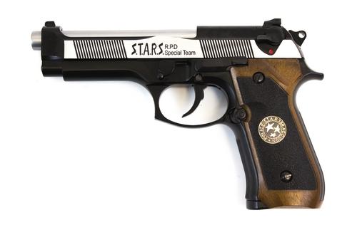 WE BIOHAZARD M92 GEN2 BLACK/SILVER FULL AUTO PISTOL