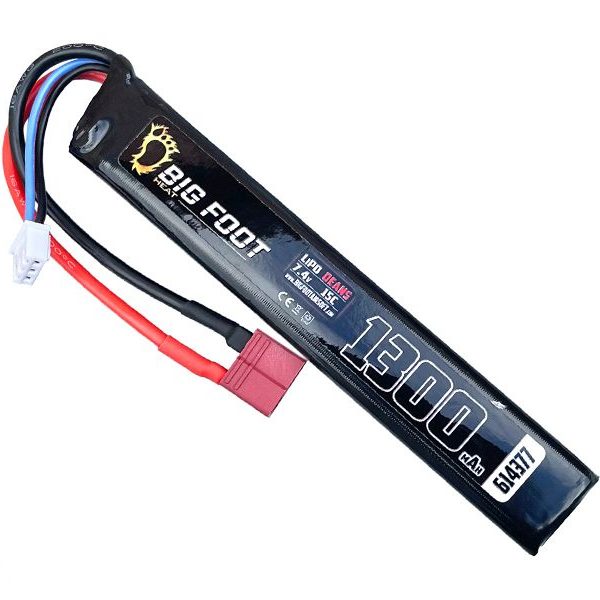 Big Foot Heat Lipo Battery 1300 mAh 7.4v 20c (Stick - 120mm - DEANS)