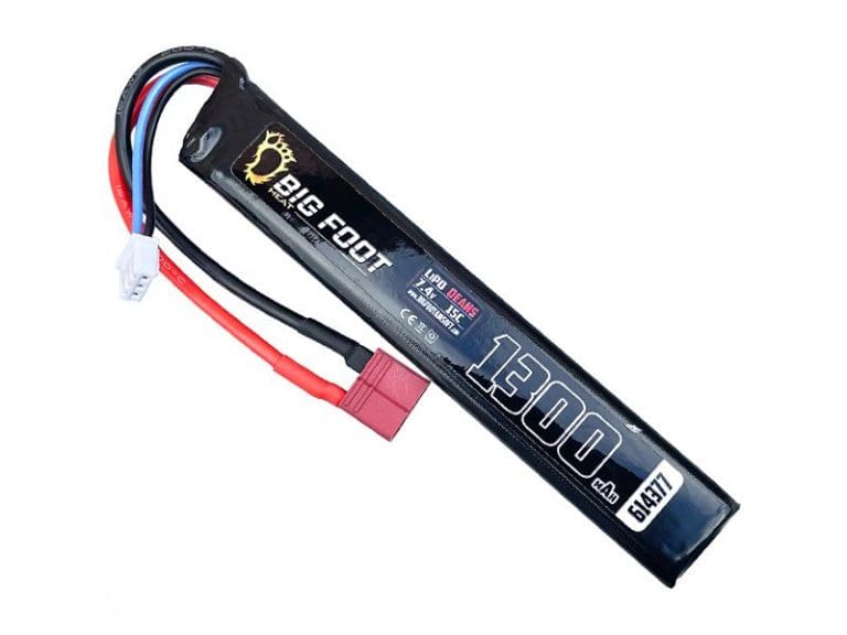 Big Foot Heat Lipo Battery 1300 mAh 7.4v 20c (Stick - 120mm - DEANS)