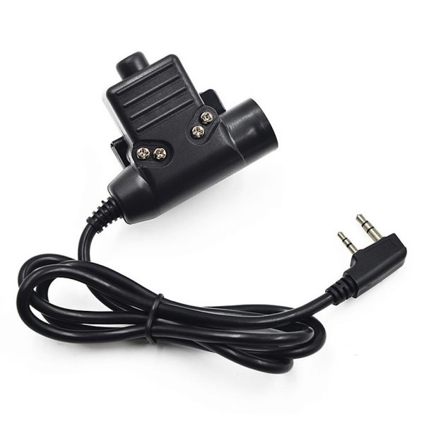 U94 PTT Headset Plug Adapter Cable for Z-Tactical Kenwood Talkabout 2 Pin