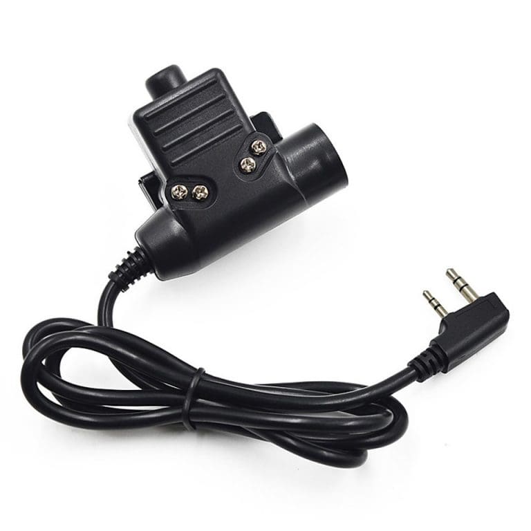 U94 PTT Headset Plug Adapter Cable for Z-Tactical Kenwood Talkabout 2 Pin