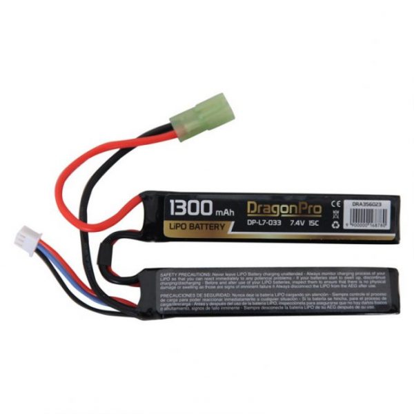 DRAGONPRO 7.4V 1300mAh 15C LiPO Battery 95x20x7mm Tamiya Plug