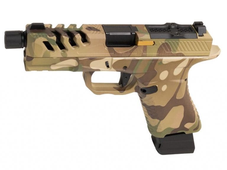F1 Firearms BSF19 Gas Blowback Pistol by EMG/APS (Green Gas - Full Metal - Black Multicam - BSF-19BKMC-T)