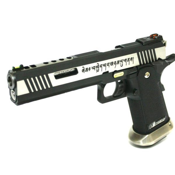 HI-CAPA 6" FORCE A- 2 TONE SEMI / FULL AUTO MODEL (SILVER BARREL)
