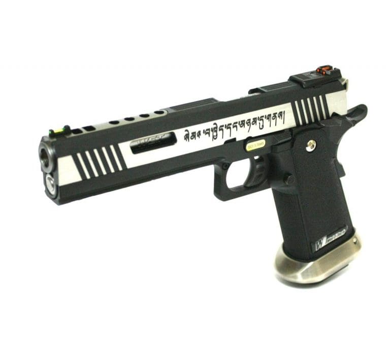 HI-CAPA 6" FORCE A- 2 TONE SEMI / FULL AUTO MODEL (SILVER BARREL)