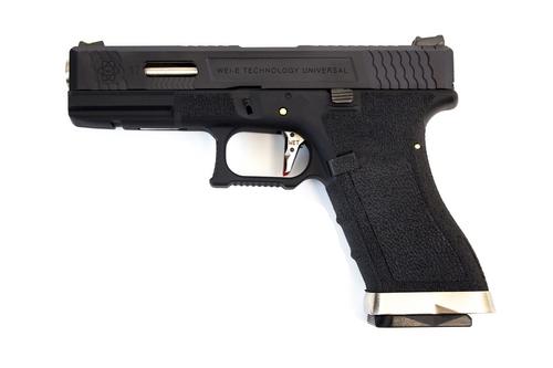 WE E FORCE EU17 PISTOL BK (BLACK SLIDE AND SILVER BARREL)