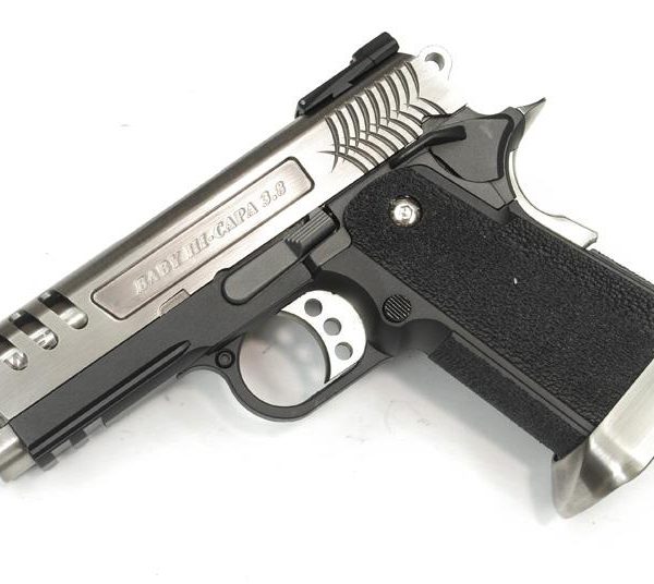 WE Hi-Capa 3.8 Deinonychus GBB Pistol (Silver|Black) (Silver Barrel) SEMI / FULL AUTO MODEL 1277