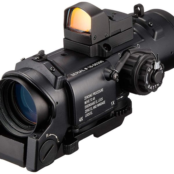 1-4x Adjustable Magnification QD Specter ELCAN with DR Red Dot Sight with kill flash (Black)