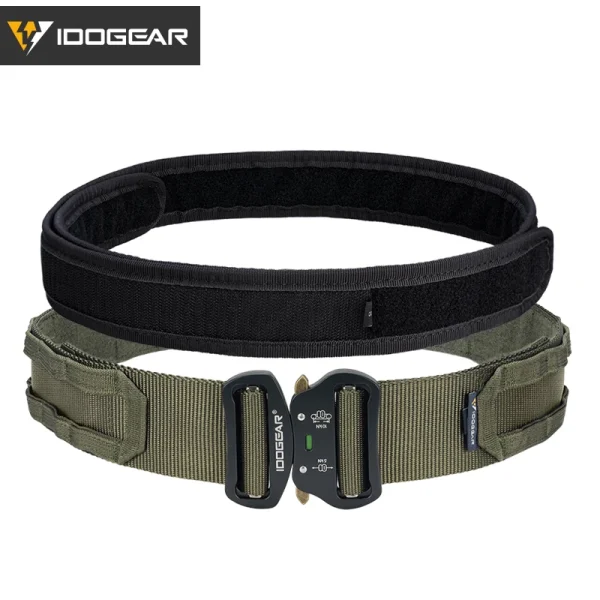 IDOGEAR Official Tactical 2-inch Shooter Combat Belt Molle Quick Release Shooter Belt Two-part Mounting System OD GREEN