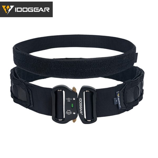 IDOGEAR Official Tactical 2-inch Shooter Combat Belt Molle Quick Release Shooter Belt Two-part Mounting System BLACK