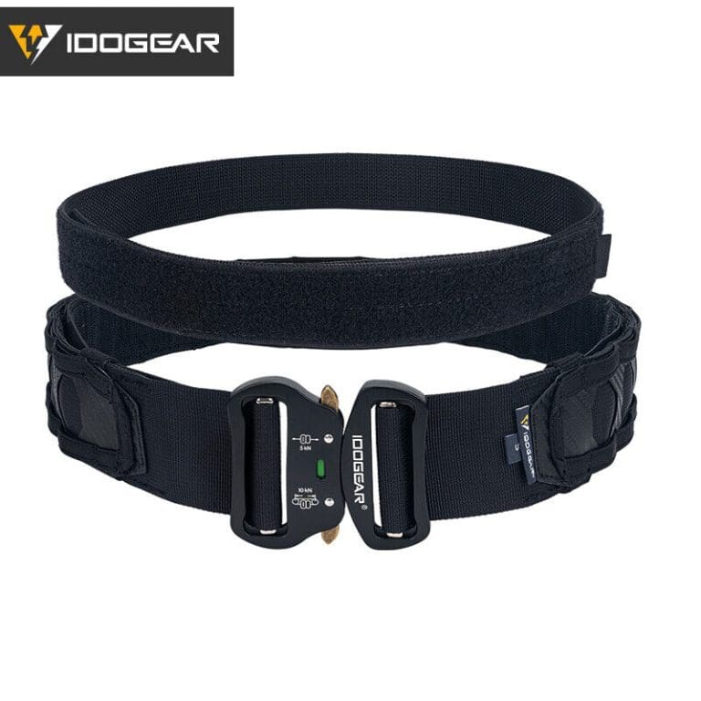 IDOGEAR Official Tactical 2-inch Shooter Combat Belt Molle Quick Release Shooter Belt Two-part Mounting System BLACK