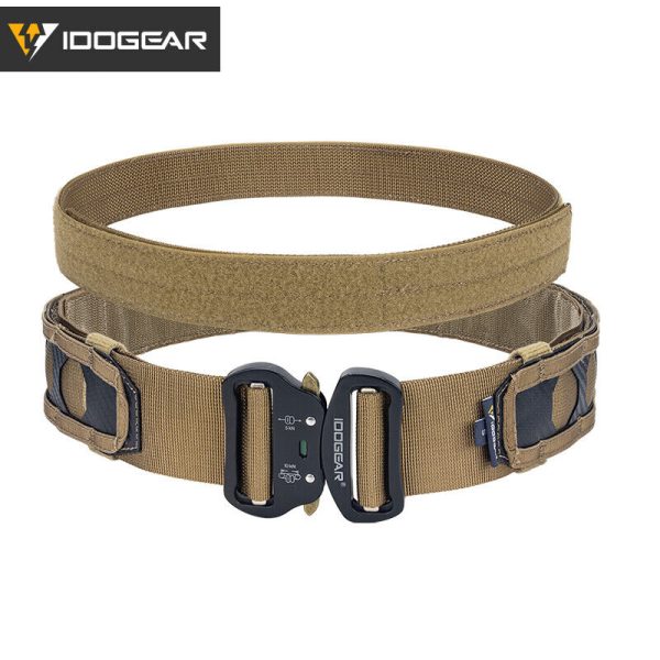 IDOGEAR Official Tactical 2-inch Shooter Combat Belt Molle Quick Release Shooter Belt Two-part Mounting System TAN