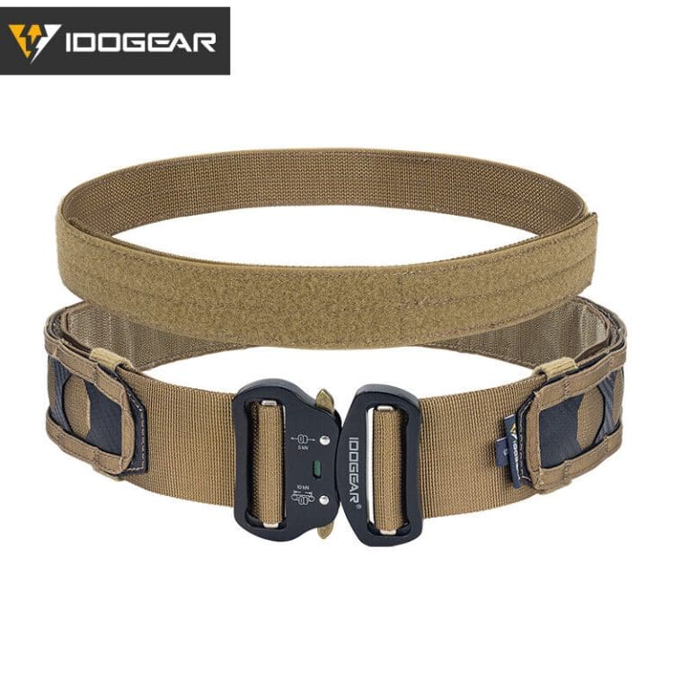 IDOGEAR Official Tactical 2-inch Shooter Combat Belt Molle Quick Release Shooter Belt Two-part Mounting System TAN