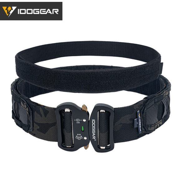 IDOGEAR Official Tactical 2-inch Shooter Combat Belt Molle Quick Release Shooter Belt Two-part Mounting System  BTP BLACK