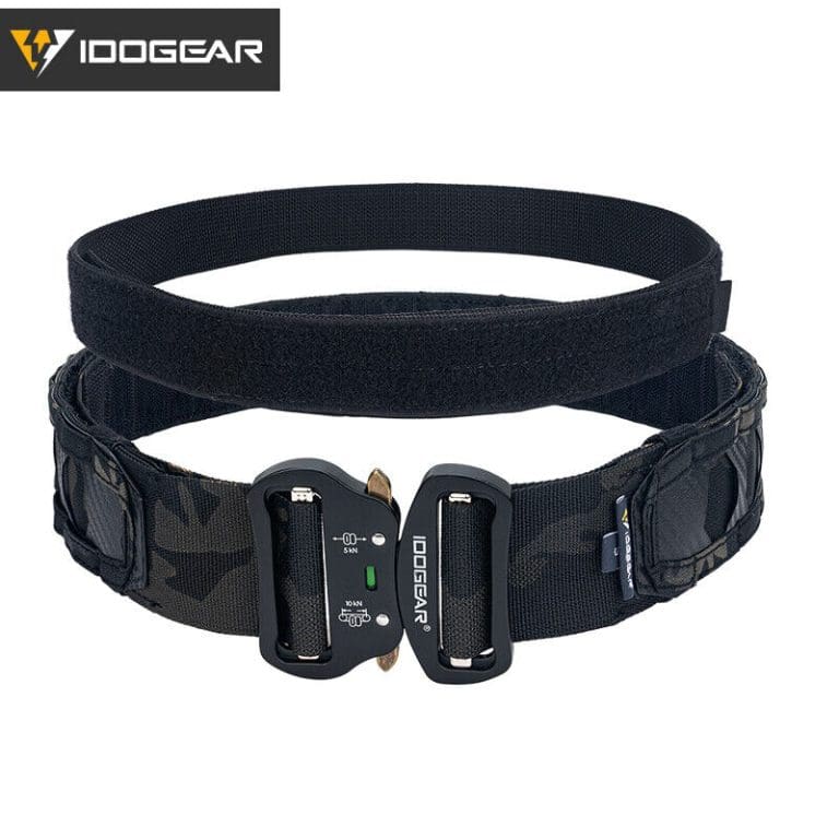 IDOGEAR Official Tactical 2-inch Shooter Combat Belt Molle Quick Release Shooter Belt Two-part Mounting System  BTP BLACK