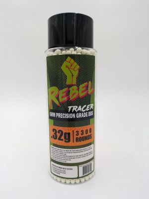 Rebel Precision 6mm BBs 3300ct Bottle - 0.32g TRACER BBS