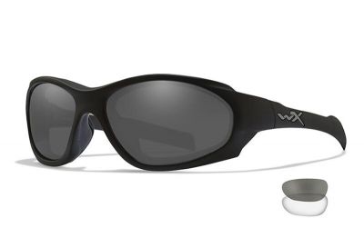 Wiley X XL-1 ADVANCED COMM 2.5 - Matte Black Frame - Grey/Clear Lenses (2 Lenses)