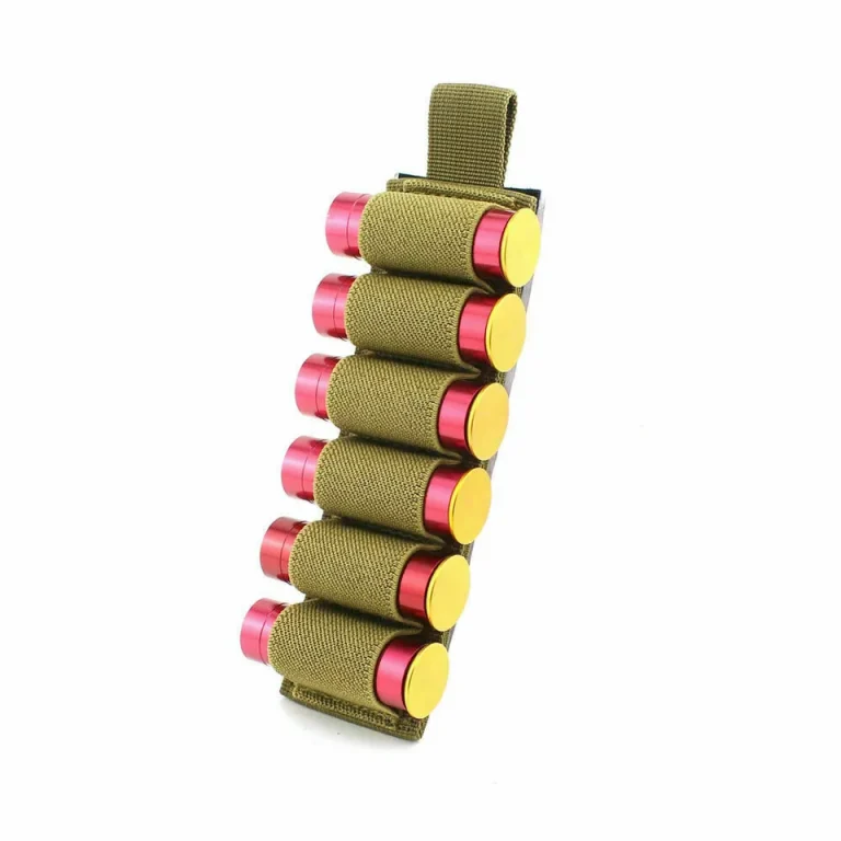 Shotgun shell / Co2 carrier holder 6 round Hook & loop with adhesive backing TAN