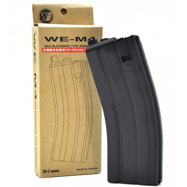 WE 30rds Gas M4/T91/4168/L85 open Bolt magazine (Black) (MAG-WE-72008)