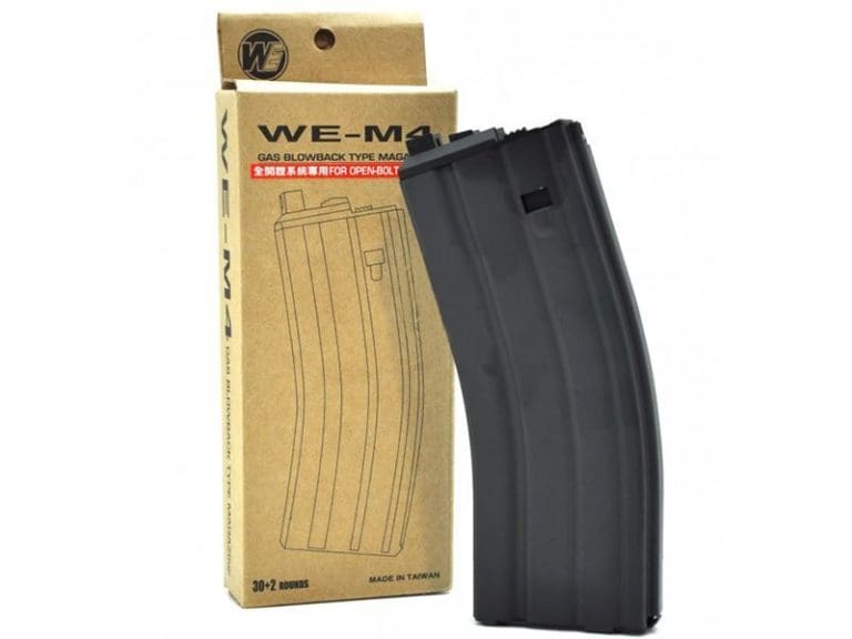 WE 30rds Gas M4/T91/4168/L85 open Bolt magazine (Black) (MAG-WE-72008)