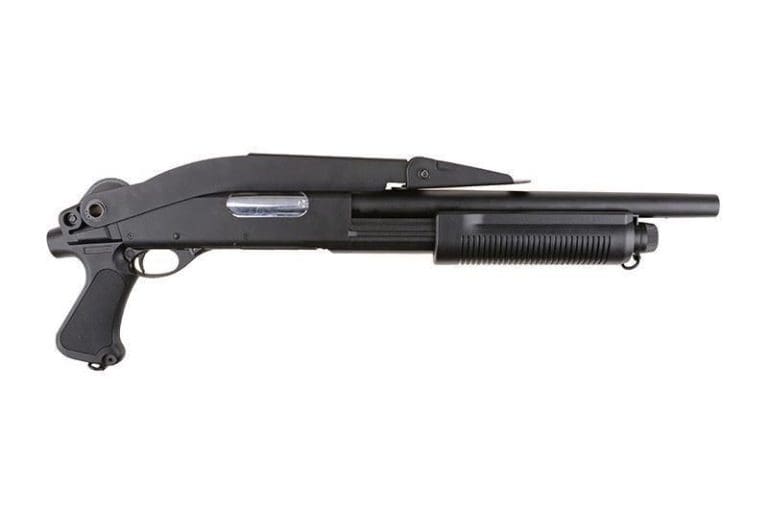 Cyma CM352 Tactical Short Barrel Tri-Shotgun (3 Burst) (Full Metal) (CYMA-CM352) SPRING POWERED WITH FOLDING STOCK