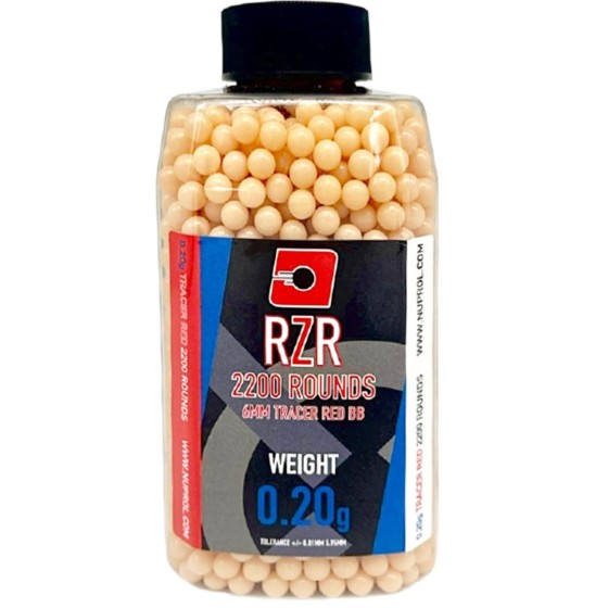 RZR Airsoft BBs Tracer (2200R Bottle) 0.20g - Red