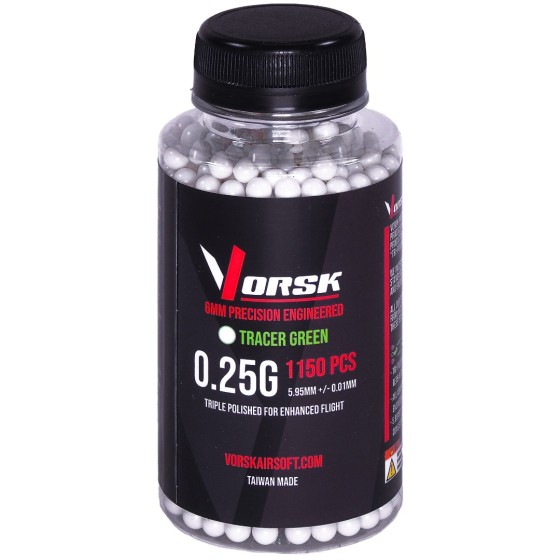 6mm Precision Tracer Airsoft BBs (1150R) 0.25g - Green