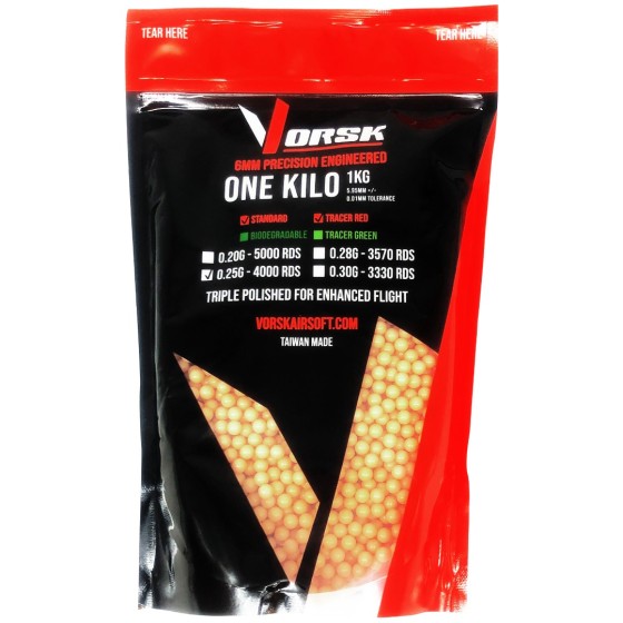 6mm Precision Tracer Airsoft BBs (1KG) 0.25g - Red