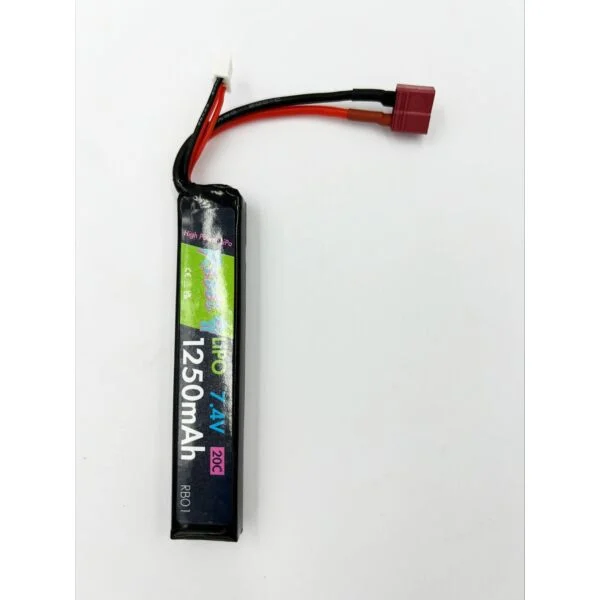 Rebel Battery - 1250mAh Lipo 7.4V 20C Stick - Deans