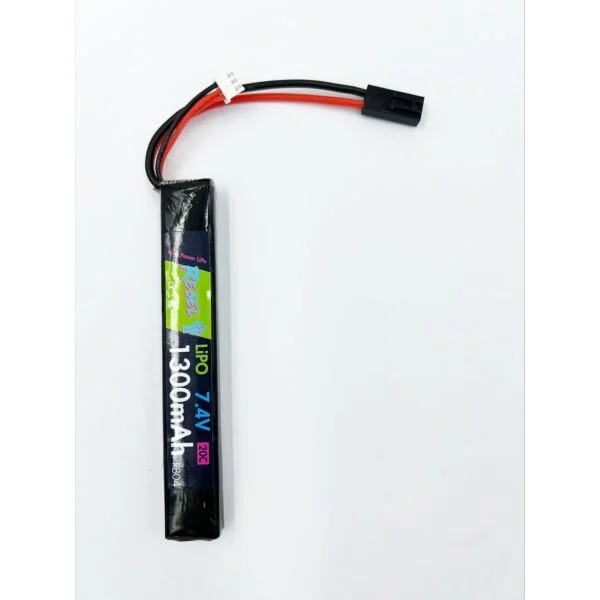 Rebel Battery - 1300mAh Lipo 7.4V 20C Stick - Mini Tamiya