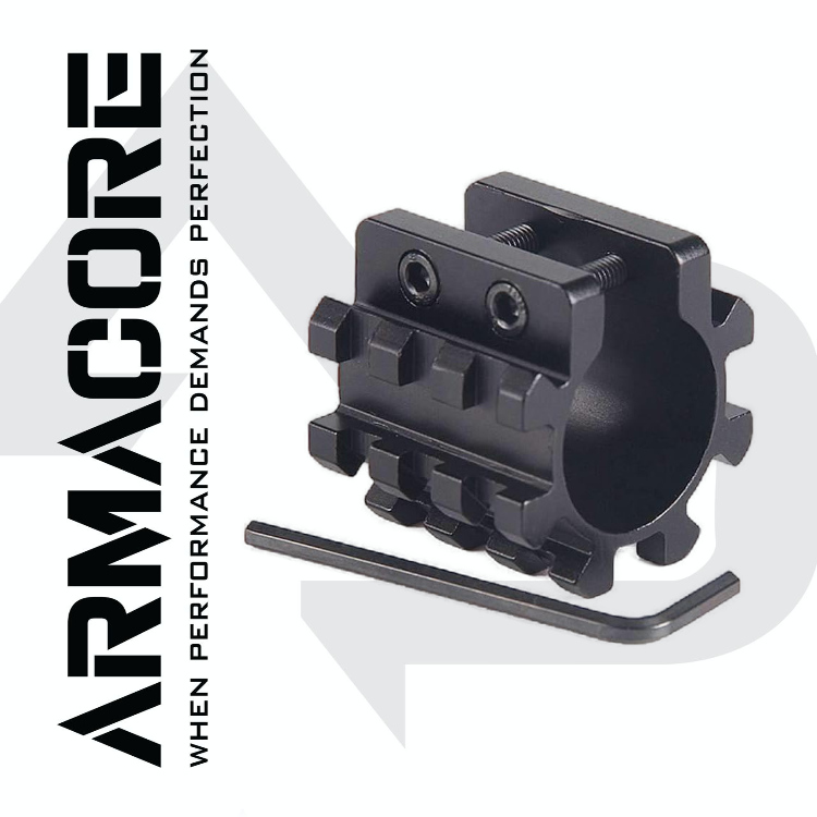 ARMACORE Tactical Shotgun 20mm Tri Rail Clamp Black